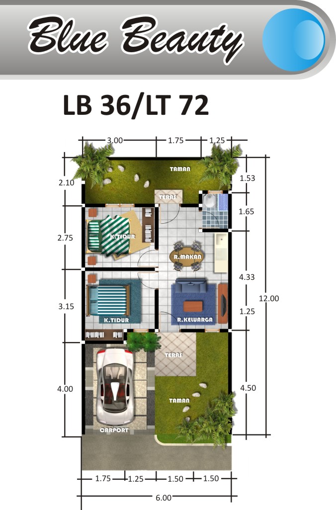 Desain Rumah Minimalis Luas Tanah 120 M2 - Contoh O